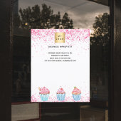 Banketbakkerij logo roze witte cupcakes flyer