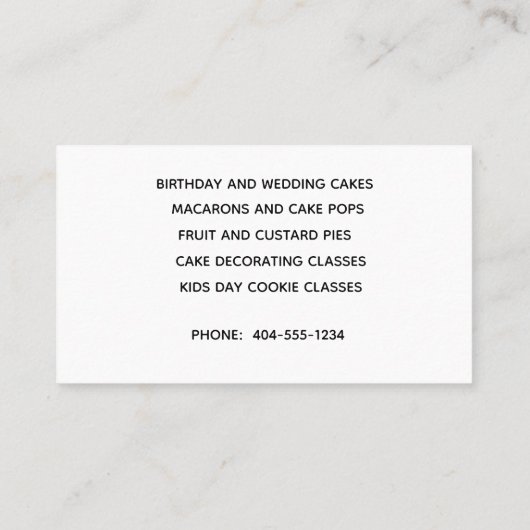 banketbakkerij met bloem visitekaartje (Achterkant)