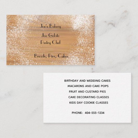 banketbakkerij met bloem visitekaartje (Voorkant / Achterkant)