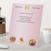Banketbakkerij roze logo menu prijs reclamebord met voetstuk (Insitu)