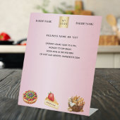 Banketbakkerij roze logo menu prijs reclamebord met voetstuk
