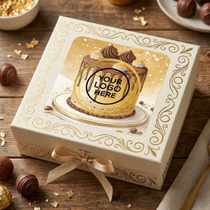 banketbakkerij waterverf logo vierkante sticker