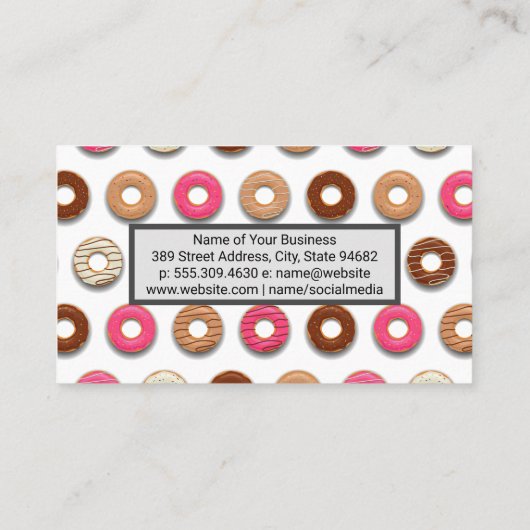banketbakkerswinkel | Donut Pattern Visitekaartje (Achterkant)