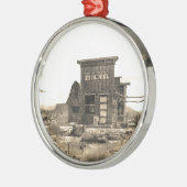 bankgebouw metalen ornament (Links)