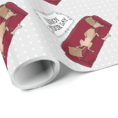 Bankgrijs windhond (vaal) Hond Lui Slapen Grappig Cadeaupapier (Rol Hoek)