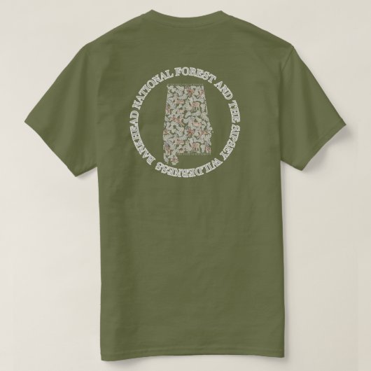 Bankhead and Sipsey Alabama Deer T-shirt (Design achterkant)