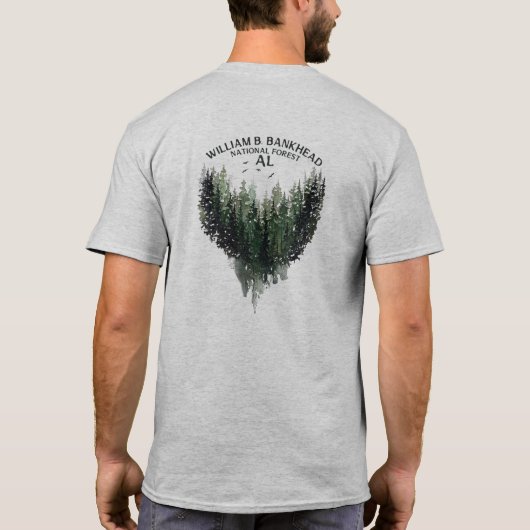 Bankhead National Forest Waterverf Treeline T-shir T-shirt (Achterkant)