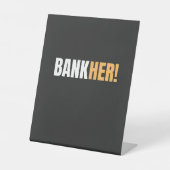 BANKHER! RECLAMEBORD MET VOETSTUK (Voorkant)