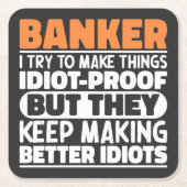 Bankier Ik probeer dingen grappig te maken, gaaf Kartonnen Onderzetters (Voorkant)