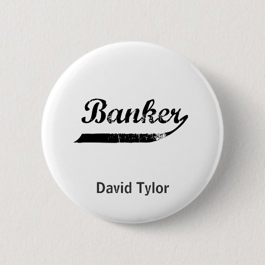 Bankier typografie ronde button 5,7 cm (Voorkant)