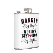 bankier van dag tot dag beste moeder van nacht ban heupfles (Rechts)