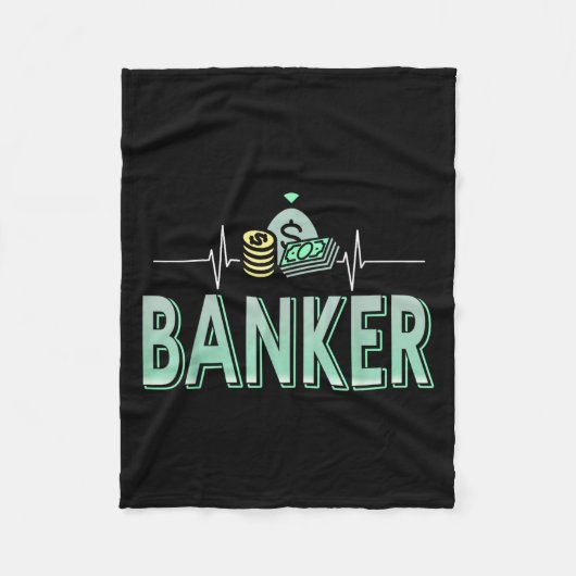 Bankieren drijft me geld is mijn hartslag fleece deken (Voorkant)