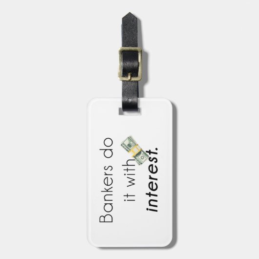 Bankiers doen het! bagagelabel (Voorkant verticaal)