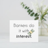 Bankiers doen het! briefkaart (Staand voorkant)