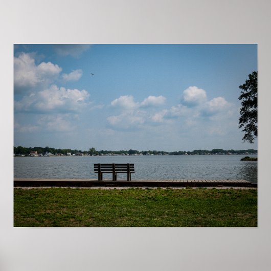 Bankje aan het meer poster (Voorkant)
