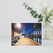 Bankjes bij Spree in Berlijn, Duitsland Briefkaart (Staand voorkant)