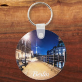 Bankjes bij Spree in Berlijn, Duitsland Sleutelhanger (Voorkant)