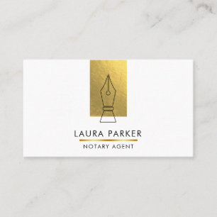 Bankleningagent Gold Nib Visitekaartje