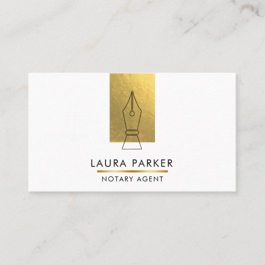 Bankleningagent Gold Nib Visitekaartje (Voorkant)