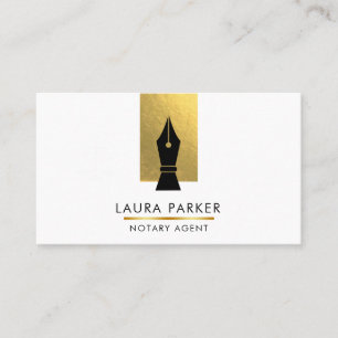 Bankleningagent Gold Nib Visitekaartje