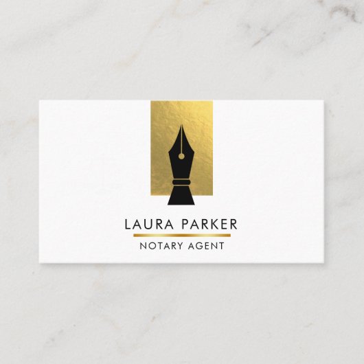 Bankleningagent Gold Nib Visitekaartje (Voorkant)