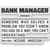 Bankmanager Noun Definition Finance Gift Worker Sticker (Voorkant)