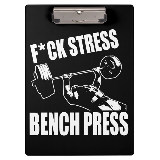 BANKPERS, F*CK STRESS - Workout Motivatie Klembord (Voorkant)