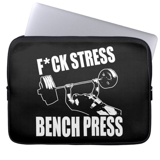 BANKPERS, F*CK STRESS - Workout Motivatie Laptop Sleeve (Voorkant)
