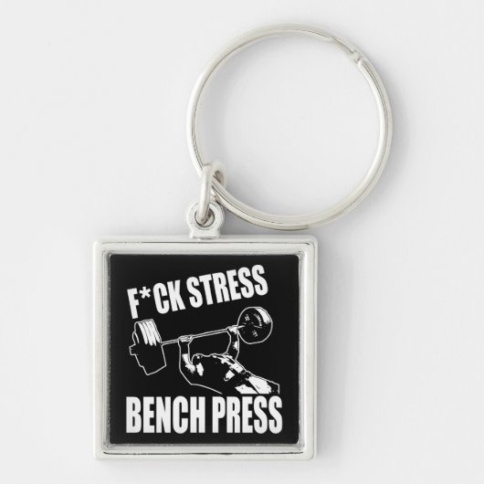 BANKPERS, F*CK STRESS - Workout Motivatie Sleutelhanger (Voorkant)