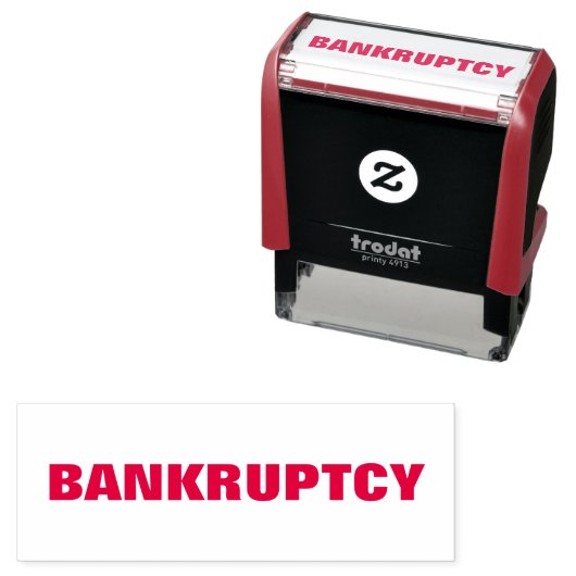 BANKRUPTCY Business Default Red Self-Inking Stamp Zelfinktende Stempel (In situ)