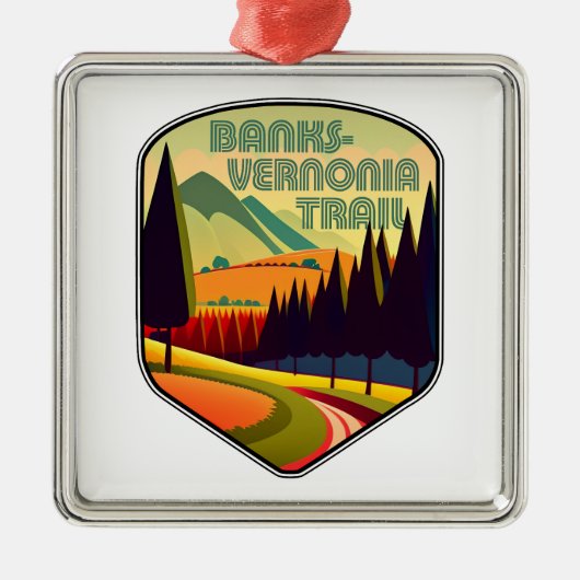 Banks-Vernonia Trail Oregon Kleuren Metalen Ornament (Voorkant)