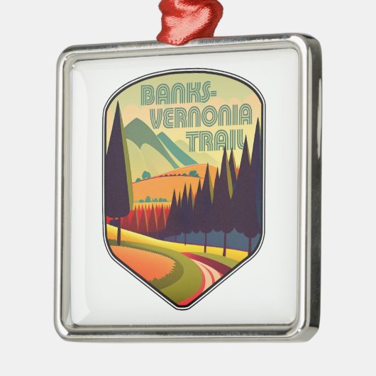Banks-Vernonia Trail Oregon Kleuren Metalen Ornament (Links)