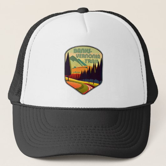 Banks-Vernonia Trail Oregon Kleuren Trucker Pet (Voorkant)