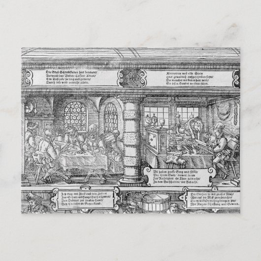 Bankscène Briefkaart (Voorkant)