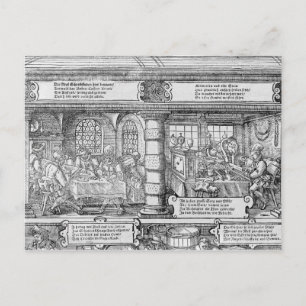 Bankscène Briefkaart