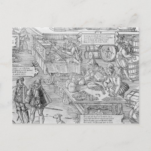 Bankscène Briefkaart (Voorkant)