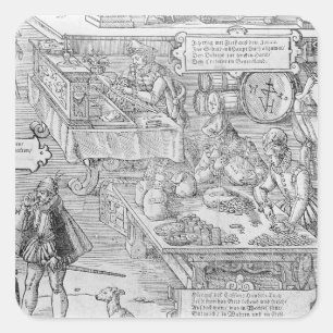 Bankscène Vierkante Sticker