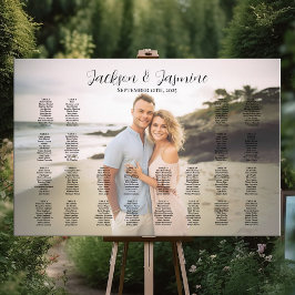 Bankschema voor de bruiloft met foto bewerkbaar poster