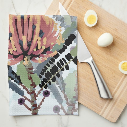 Banksia Bloem Libelle Kunst Theedoek (Quarter Fold)
