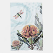 Banksia Bloem Libelle Kunst Theedoek (Verticaal)