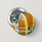 Banksia "Gouden Kandelaars " Ronde Button 5,7 Cm (Voorkant /achterkant)