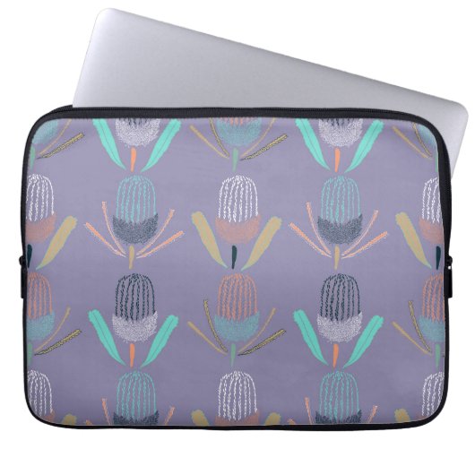 Banksia Lila Laptop Sleeve (Voorkant)