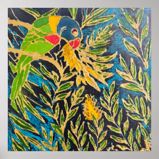 Banksia Lorikeet – Australische Vogel Kunstprint Poster