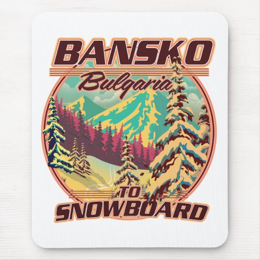Bankso België naar Snowboard logo Muismat (Voorkant)