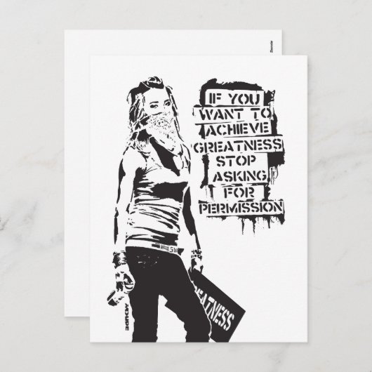 Banksy Als je grootheid zwart wilt bereiken Feestdagenkaart (Voorkant / Achterkant)