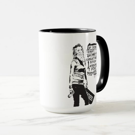 Banksy Als je grootheid zwart wilt bereiken Mok (Voorkant rechts)