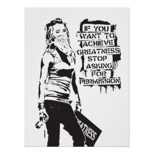 Banksy Als je grootheid zwart wilt bereiken Perfect Poster