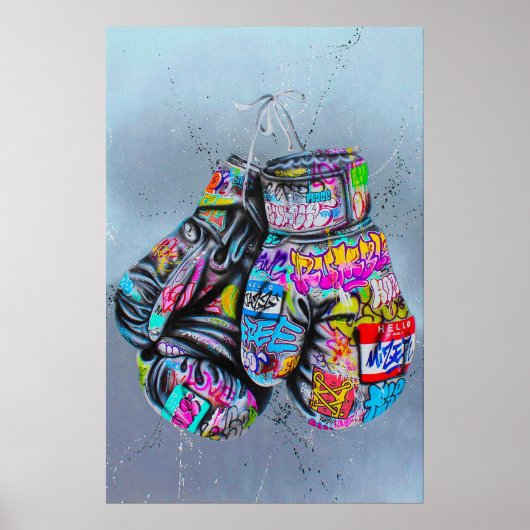 Banksy Bokshandschoenen Poster, Banksy Graffiti St Poster (Voorkant)