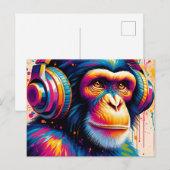 Banksy DJ Monkey Gorilla Chimp Art Print Briefkaart (Voorkant / Achterkant)