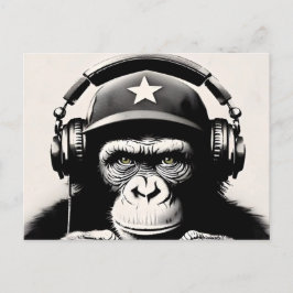 Banksy DJ Monkey Gorilla Chimp Art Print Briefkaart